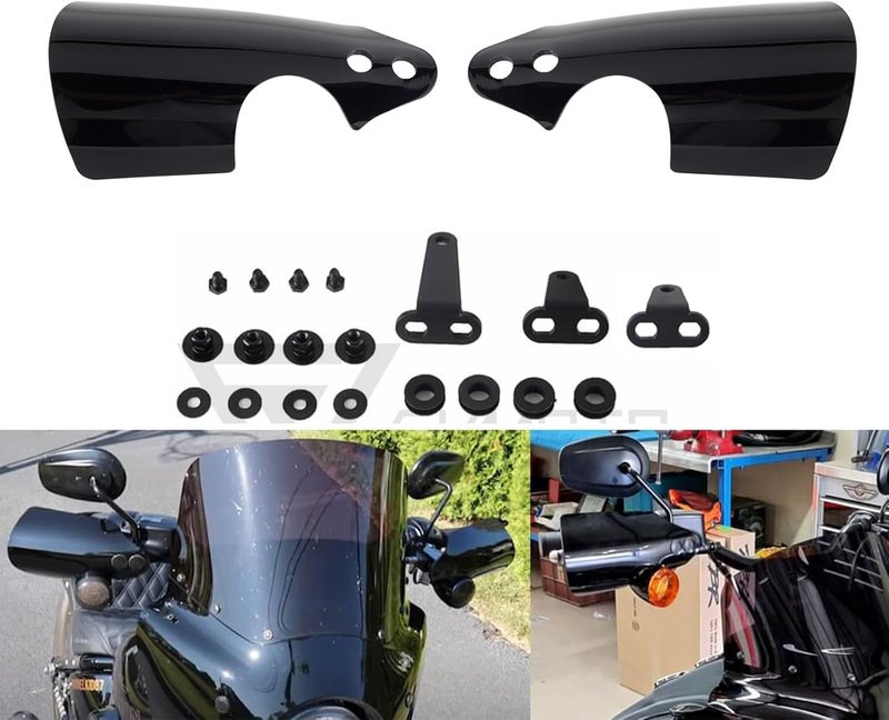 FVMOTO Club Style Handlebar Handguards Upgrade Bracket with Cutouts Compatible with Harley Turn Signals Touring Softail Sportster Dyna 2009+ 2025 - Image 1